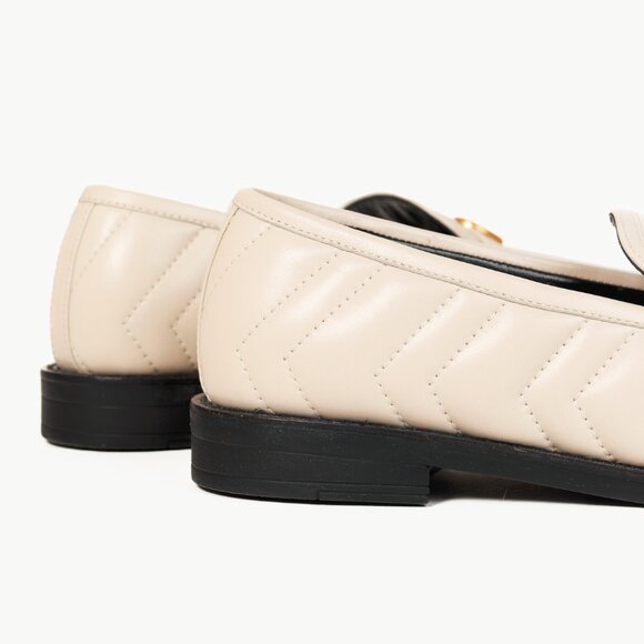 Gucci Marmont Cream GG Matelasse Leather Loafers - Picture 9 of 12
